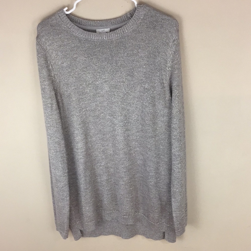 J Jill Sparkling Silver Gold Sweater Size Medium
